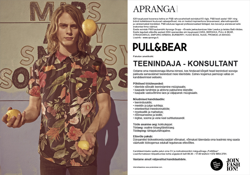 Apranga Estonia OÜ Pull&Bear klienditeenindaja