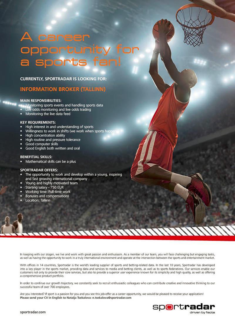 Sportradar OÜ INFORMATION BROKER (FOR INTERNATIONAL MEDIA)