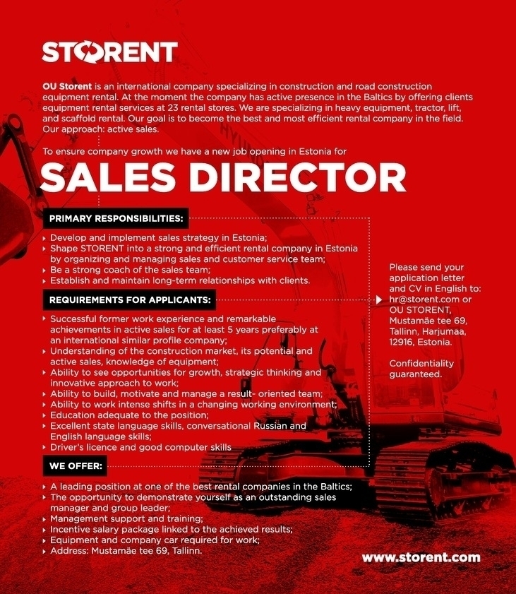 Storent OÜ Sales Director