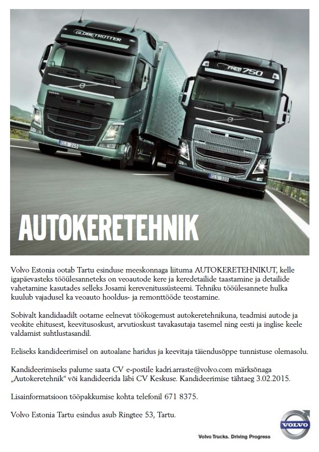 Volvo Estonia OÜ Autokeretehnik