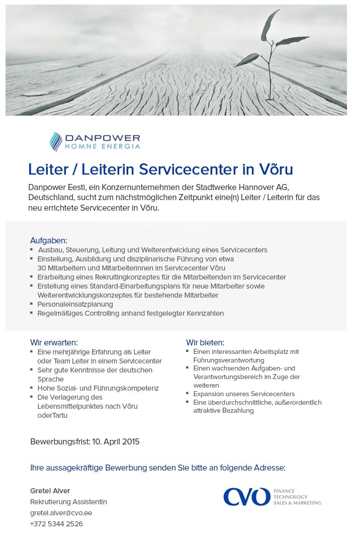 Recruitment Estonia OÜ Juht / Leiter / Leiterin