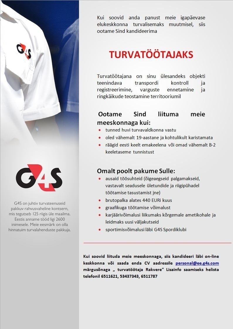 AS G4S Eesti Turvatöötaja (Rakvere)