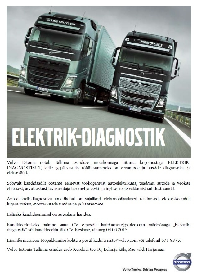 Volvo Estonia OÜ Elektrik-diagnostik