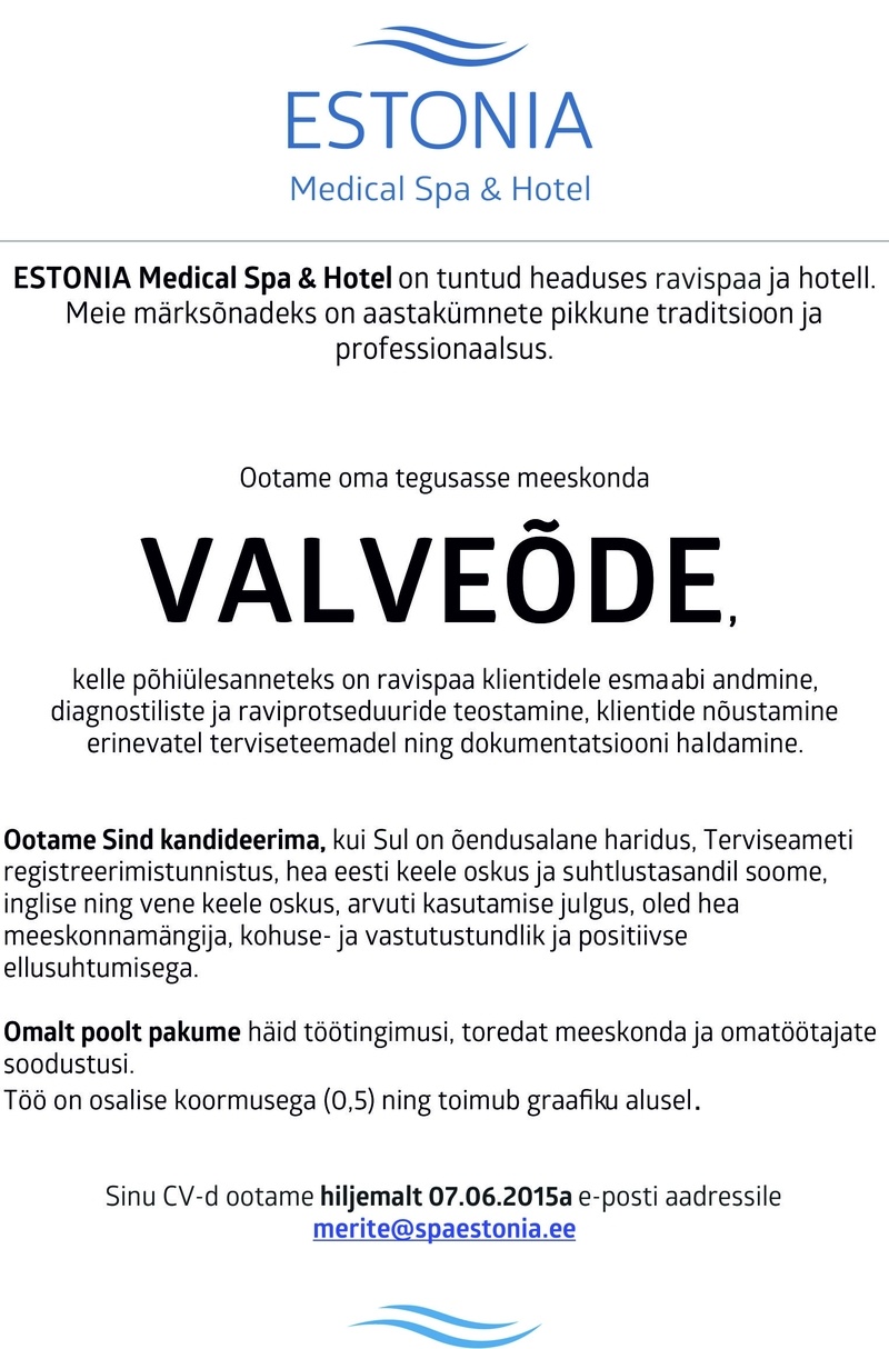 Estonia Spa Hotels AS Valveõde