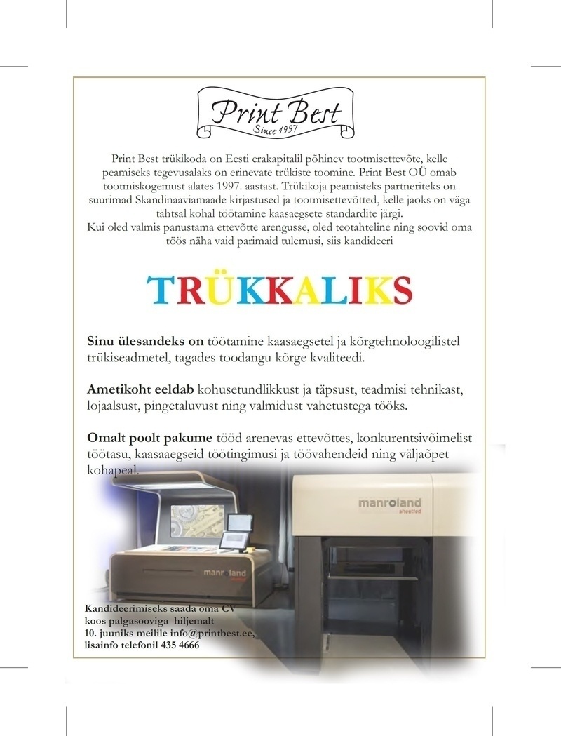 Print Best Trükikoda OÜ Trükkal
