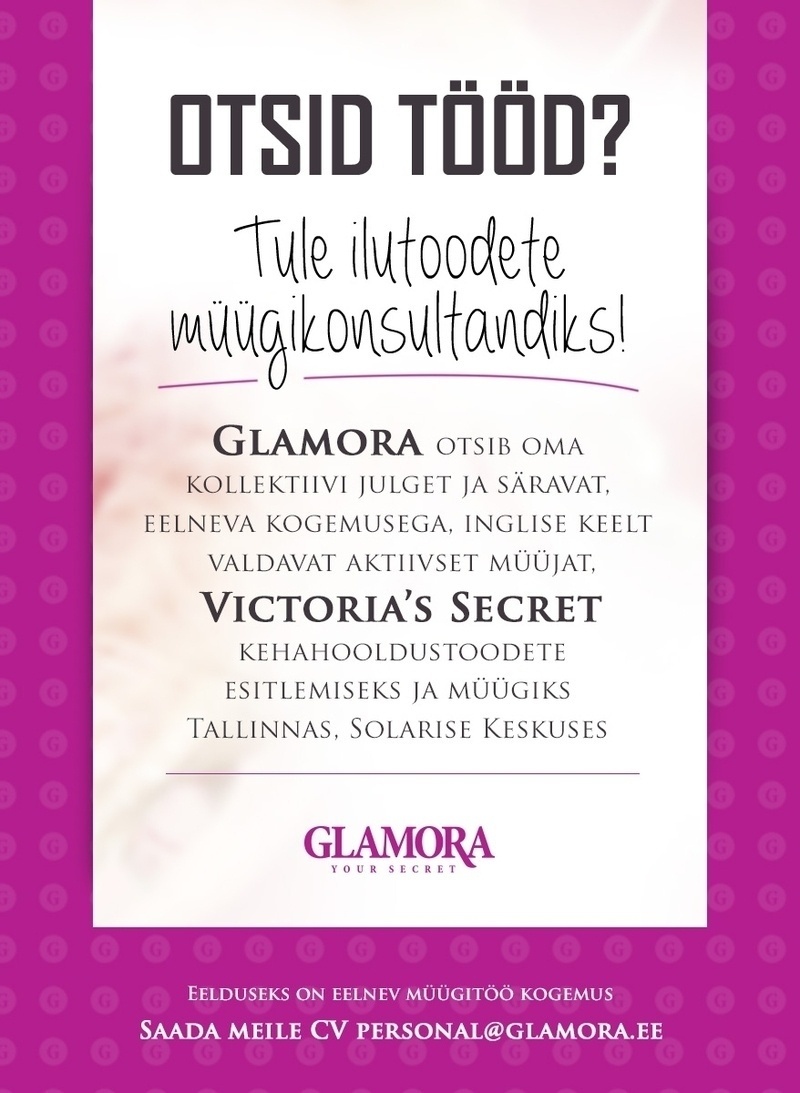 GLAMORA OÜ Victoria's Secret toodete esitleja ja müüja Tallinnas, Solarise keskuses
