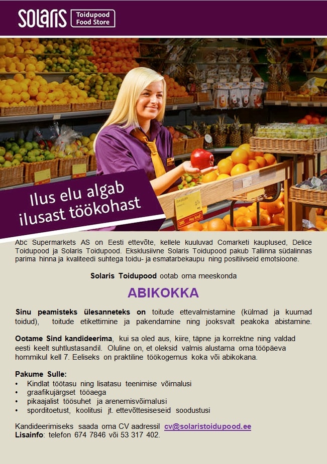 Abc Supermarkets AS ABIKOKK Solaris Toidupoes