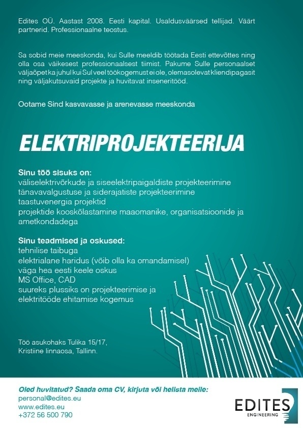 EDITES OÜ Elektriprojekteerija 