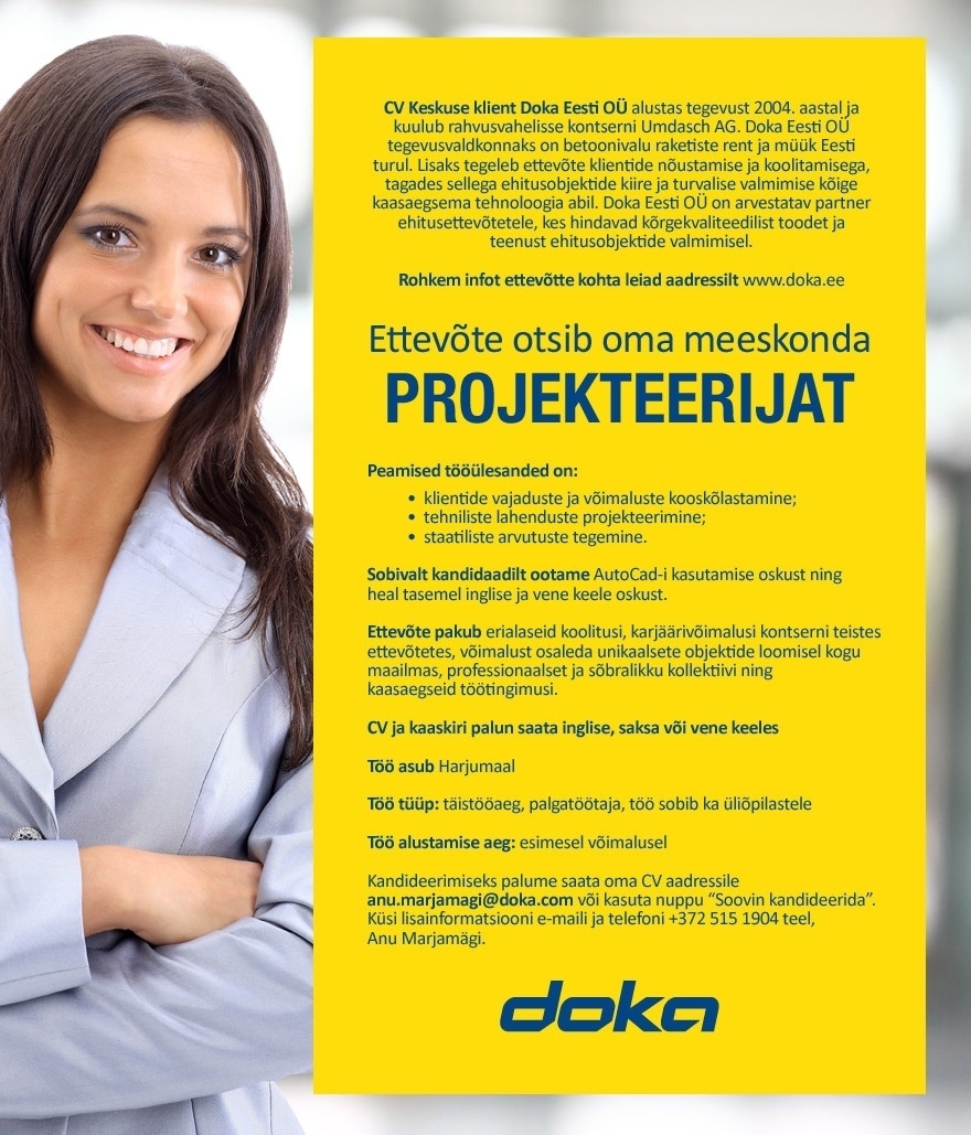 Doka Eesti OÜ Projekteerija 