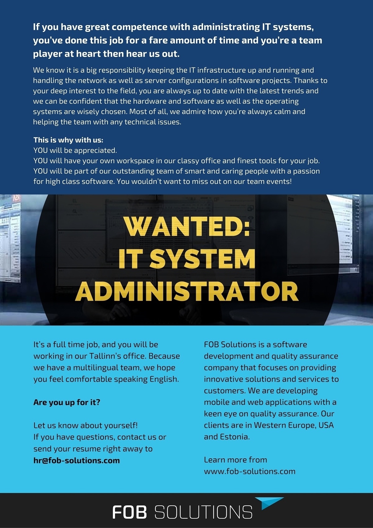 FOB Solutions OÜ IT System Administrator
