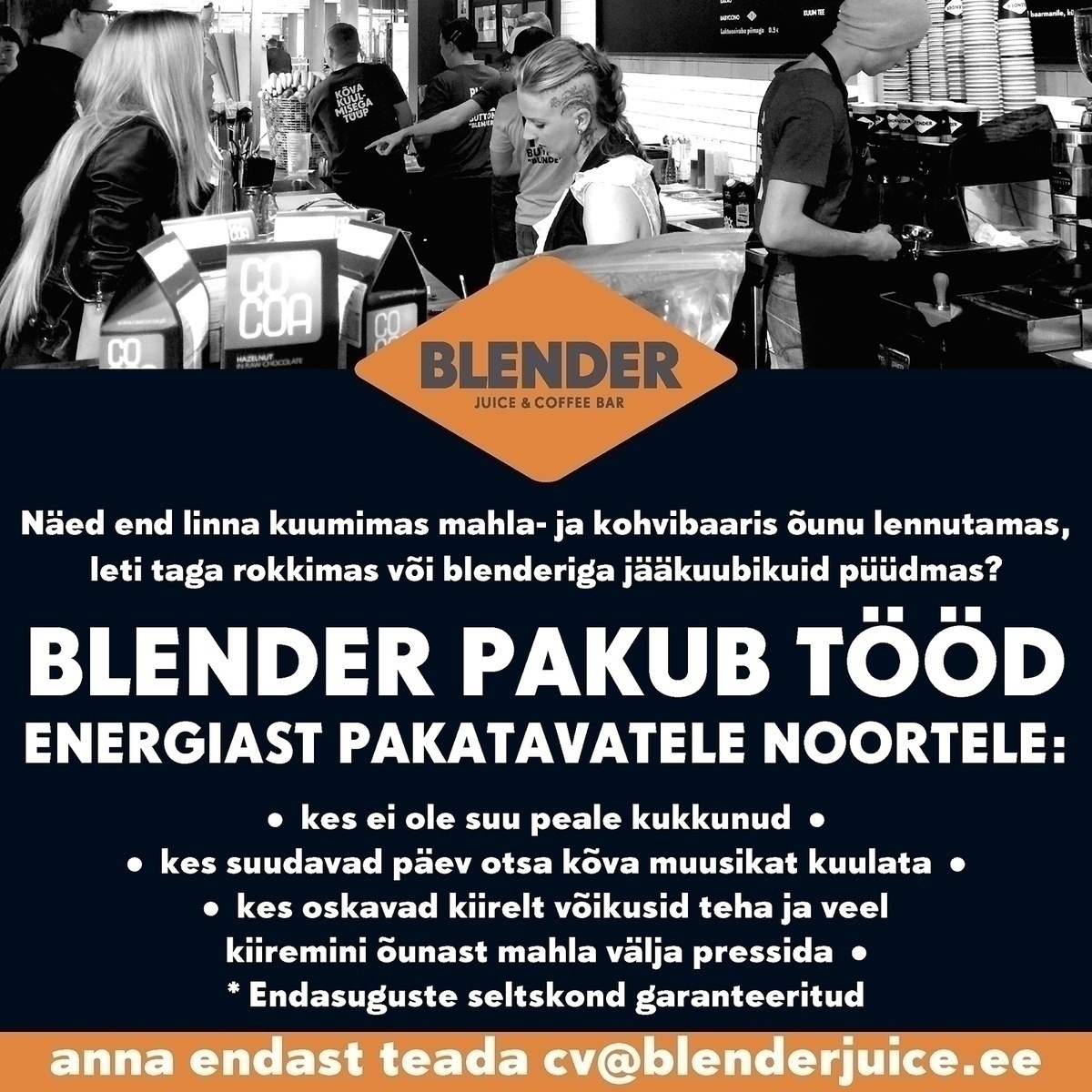 Apollo Kohvikud OÜ Blenderi Baarman / Baaridaam