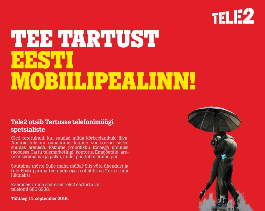 Tele2 Eesti AS Tartu telefonimüügispetsialist