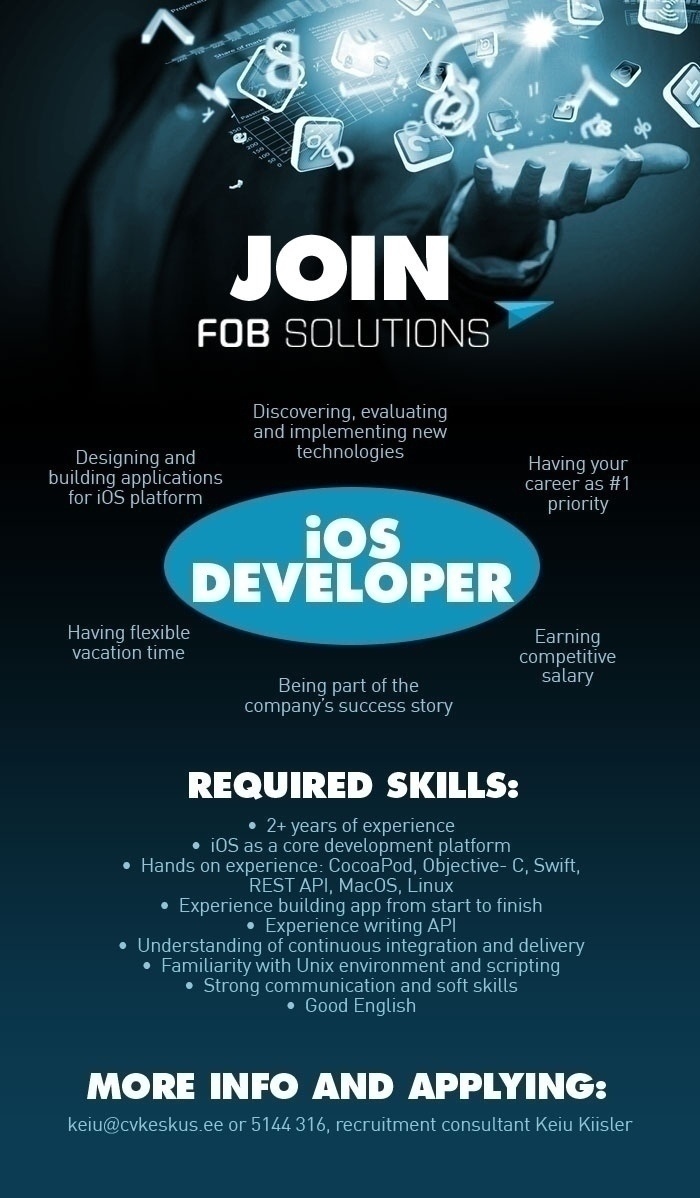 CV KESKUS OÜ FOB Solutions is looking for iOS developer
