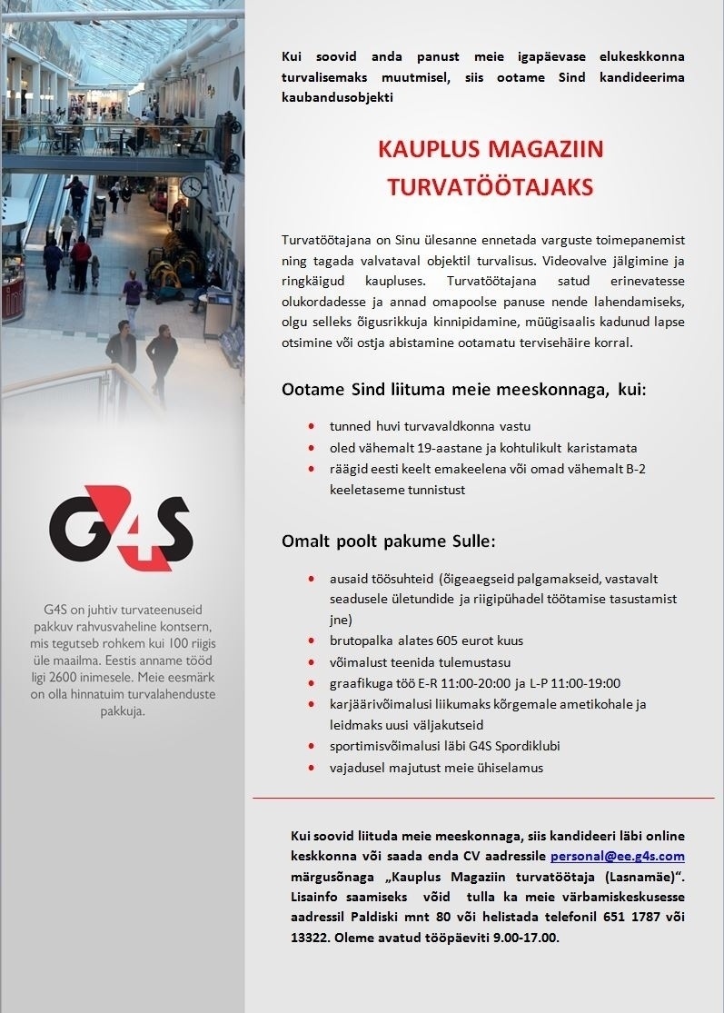 AS G4S Eesti Turvatöötaja (Lasnamäe)