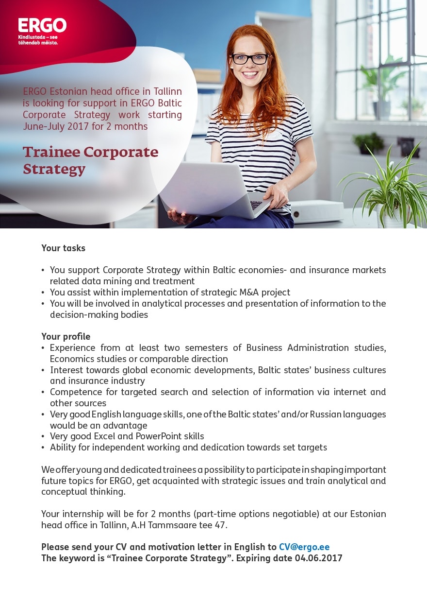 ERGO Insurance SE Trainee Corporate Strategy