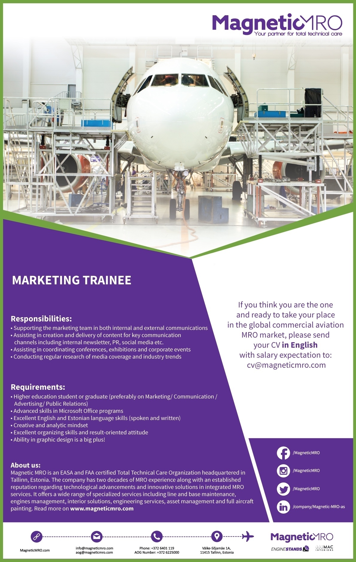 Magnetic MRO AS Marketing Trainee / Turunduse praktikant/ Assistant