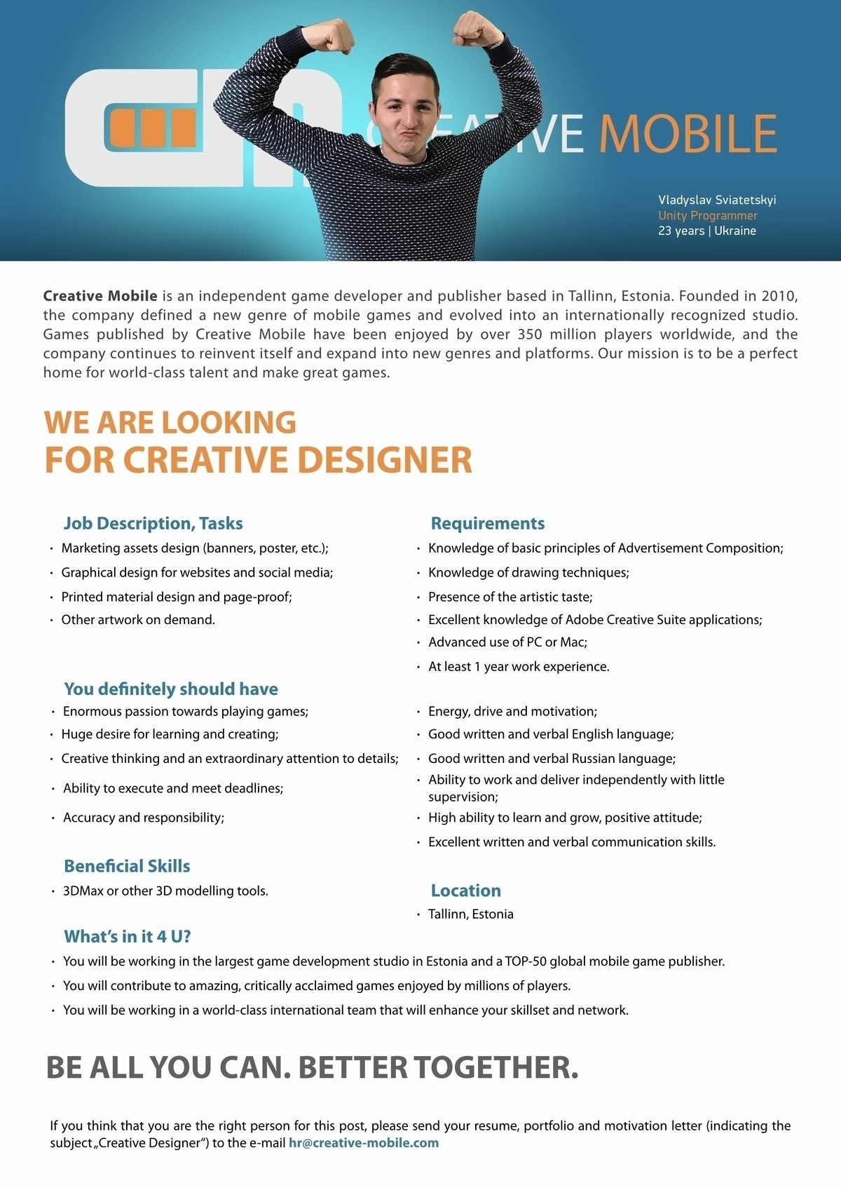 Creative Mobile OÜ Creative Designer