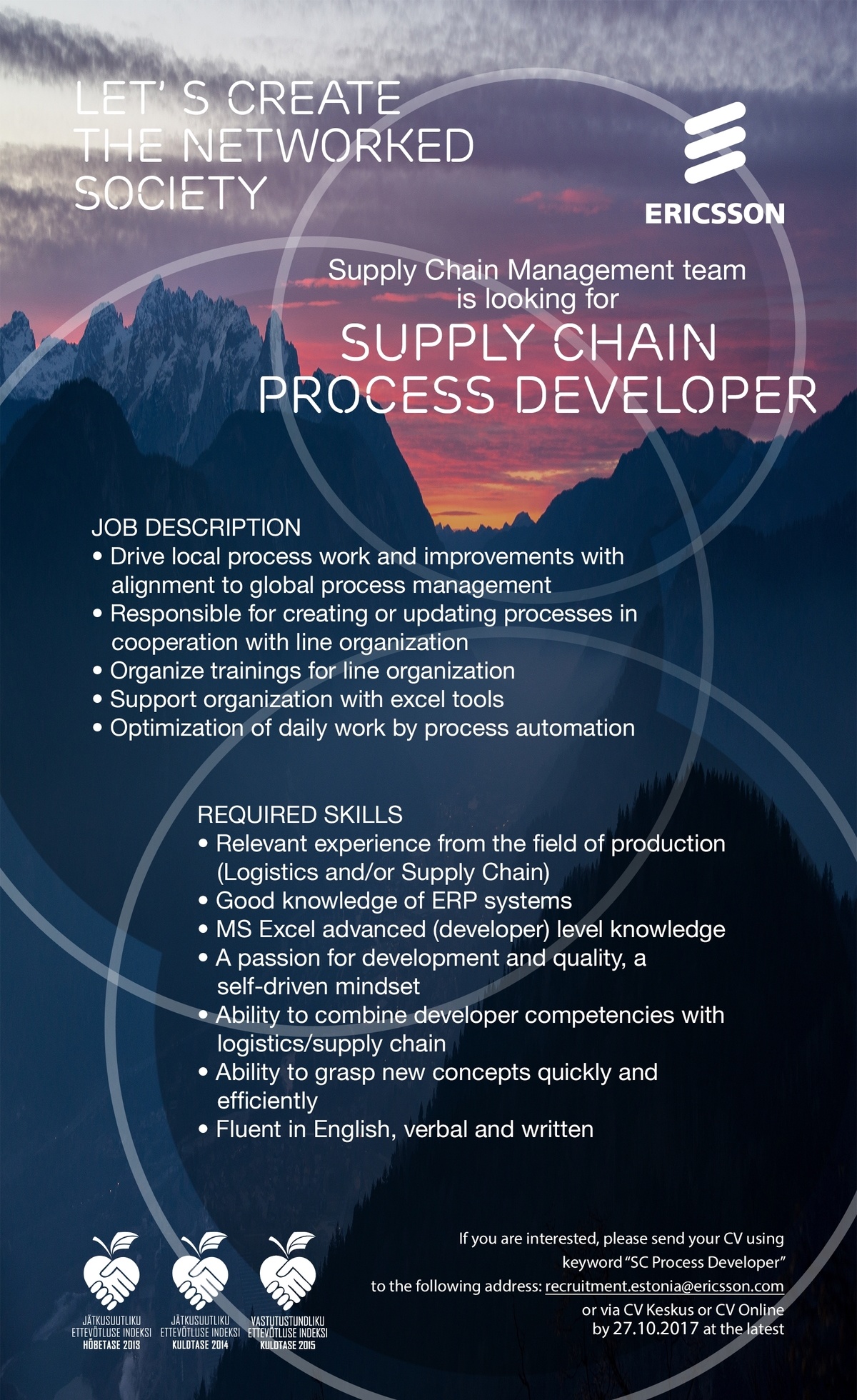 Ericsson Eesti AS Supply Chain Process Developer