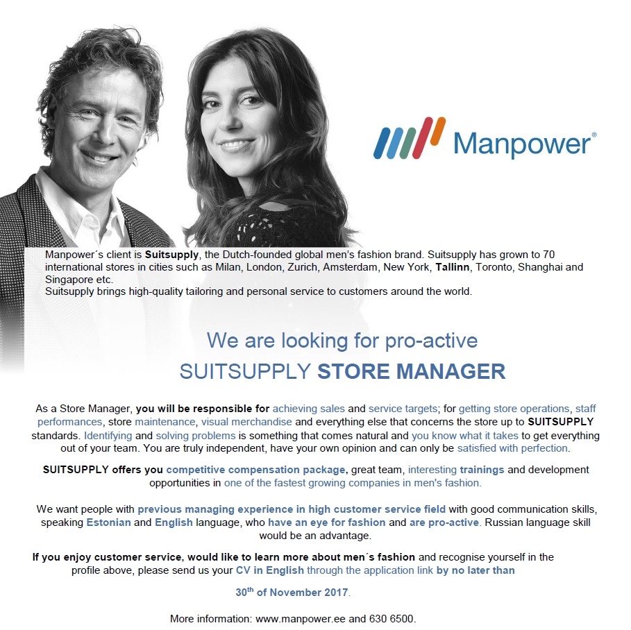 Manpower OÜ Store Manager