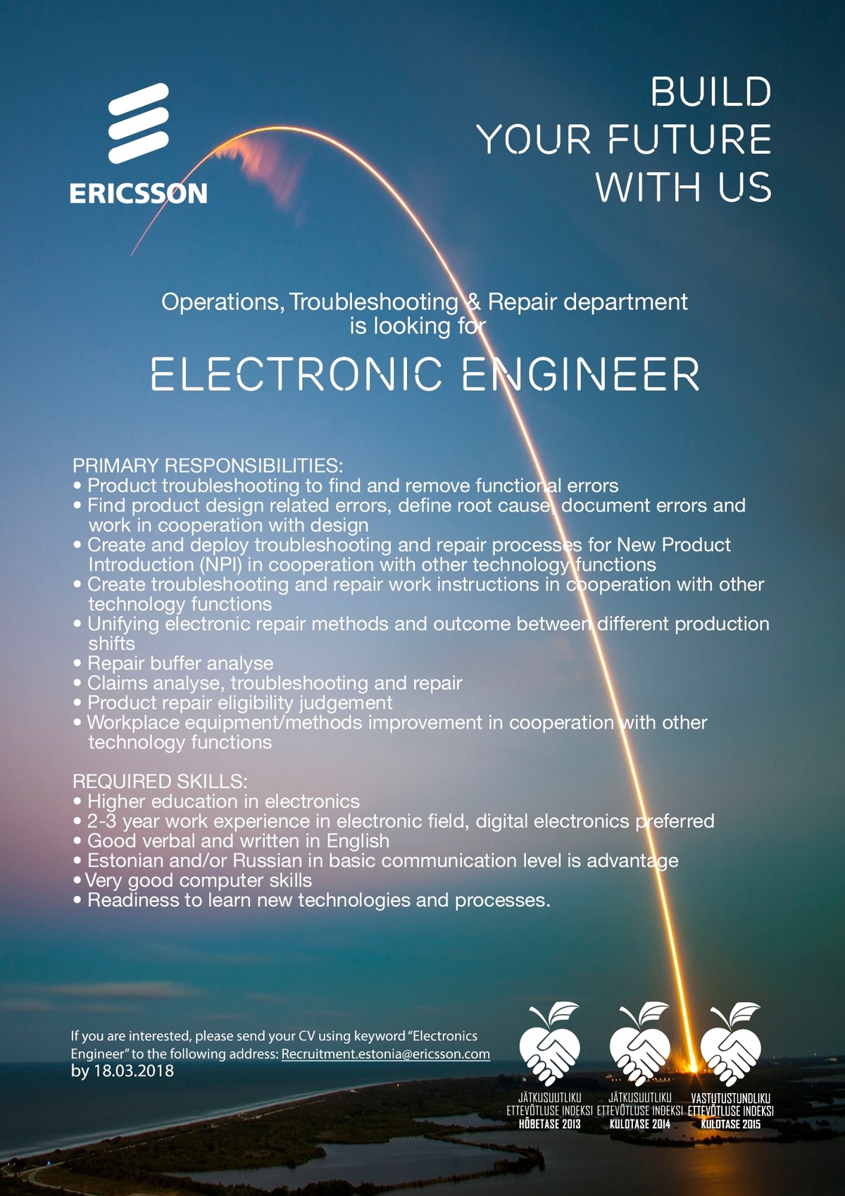 Ericsson Eesti AS Electronics Engineer