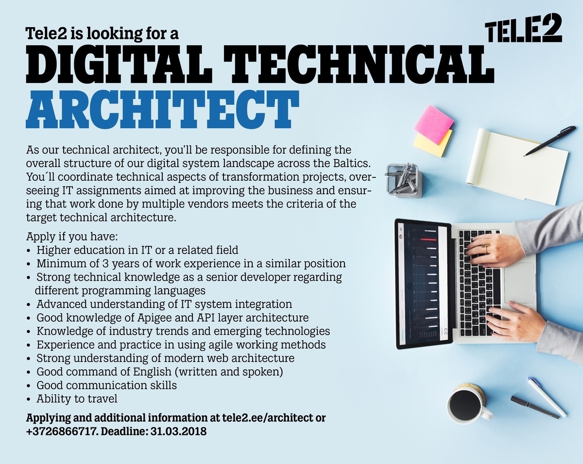 Tele2 Eesti AS Digital Technical Architect