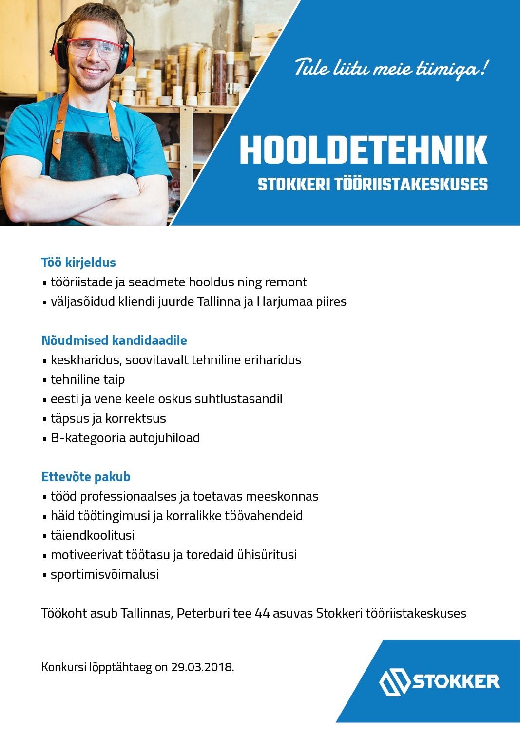 Stokker AS Hooldetehnik Stokkeri tööriistakeskuses