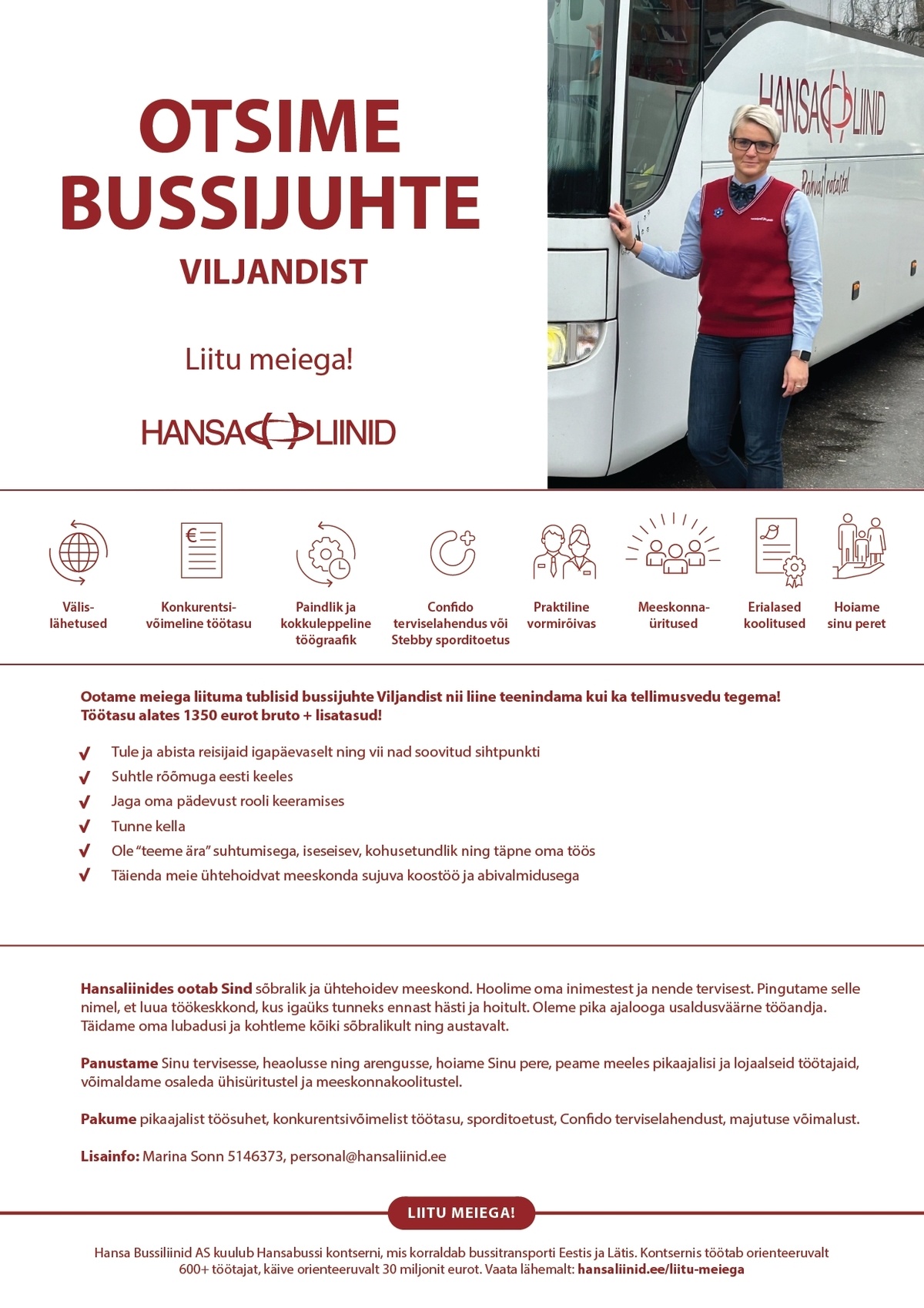 Hansa Bussiliinid Bussijuht kommerts- ja TEL-vedudele