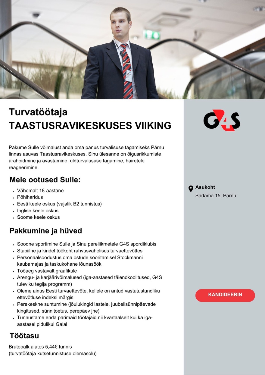 AS G4S Eesti Turvatöötaja Taastusravikeskuses