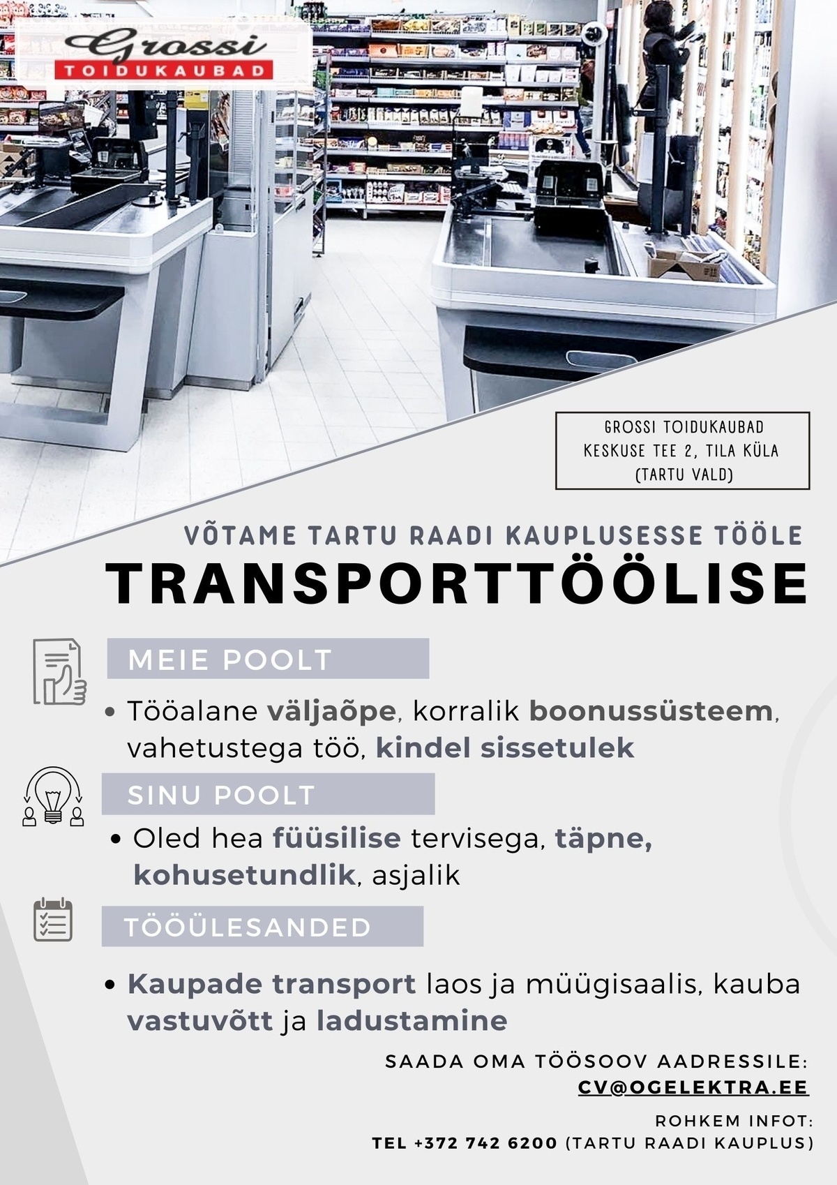 OG Elektra AS Transporttööline (Tartu Raadi)