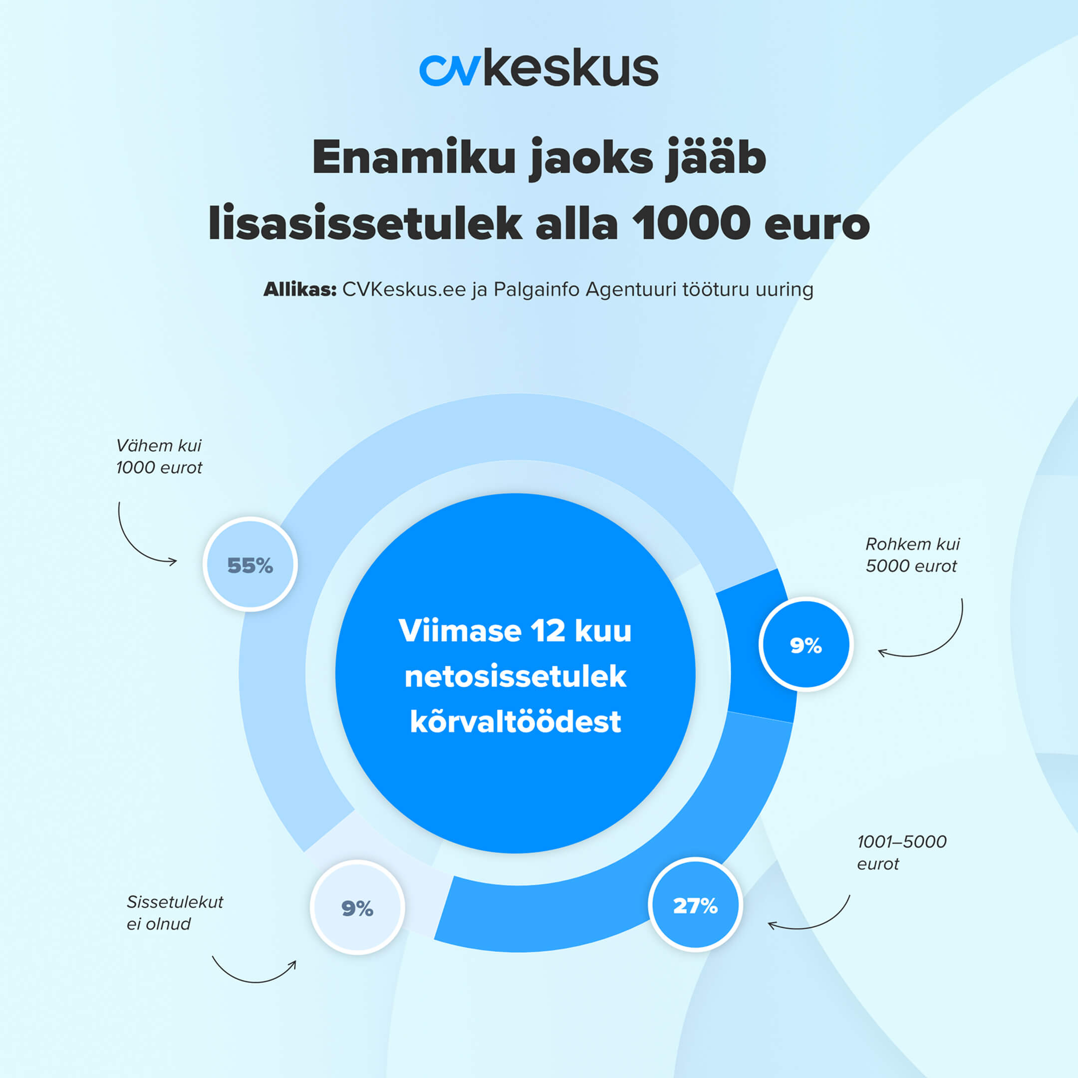 Netosissetulek kõrvaltöödest viimase 12 kuu jooksul