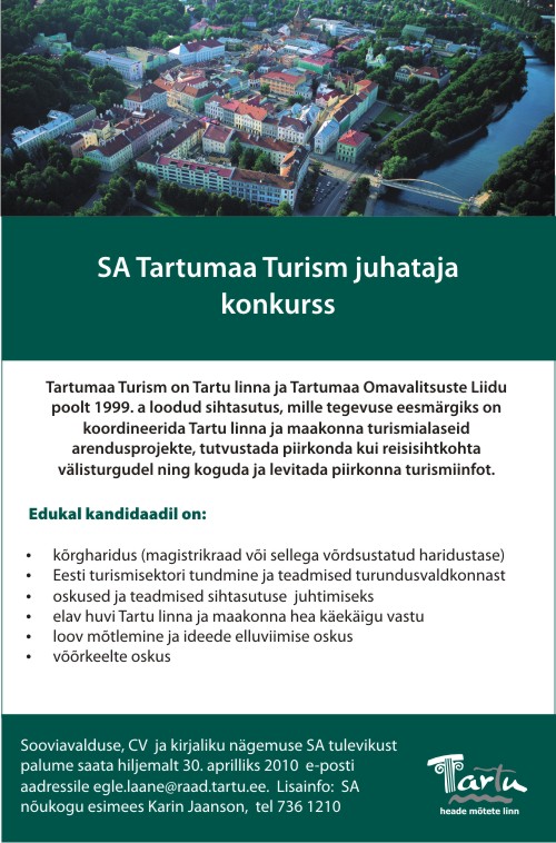 CVKeskus.ee klient SA Tartumaa Turism juhataja