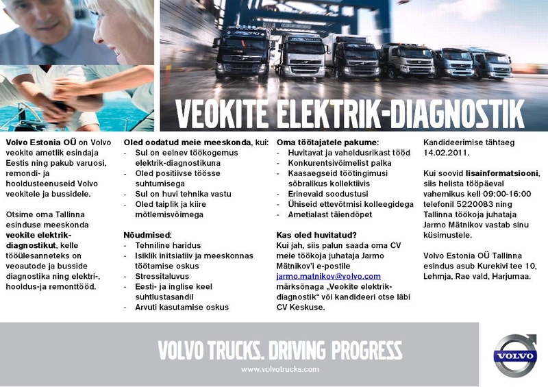 Volvo Estonia OÜ Veokite elektrik-diagnostik