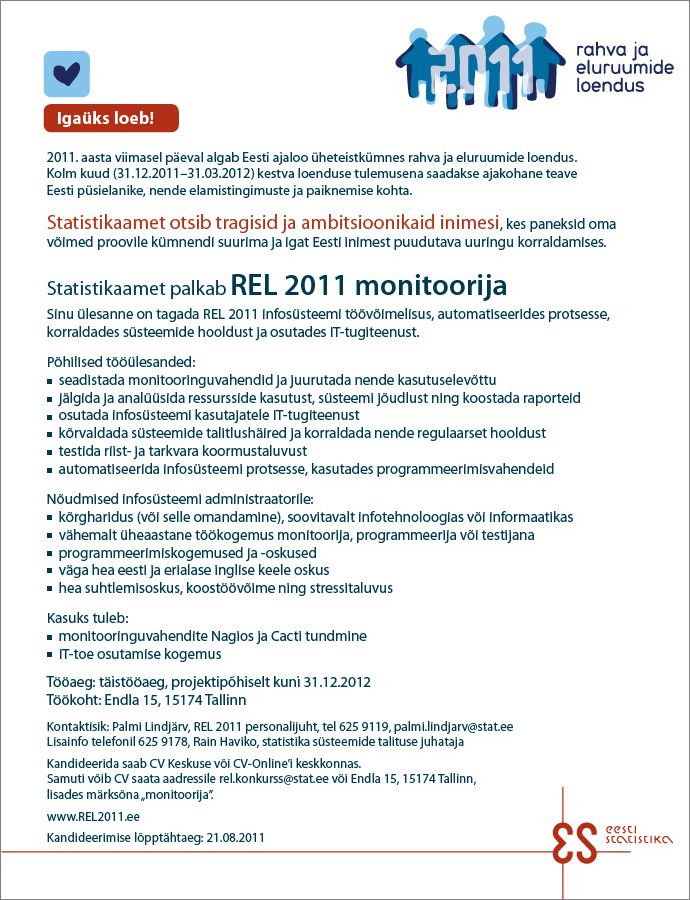 Statistikaamet REL 2011 monitoorija