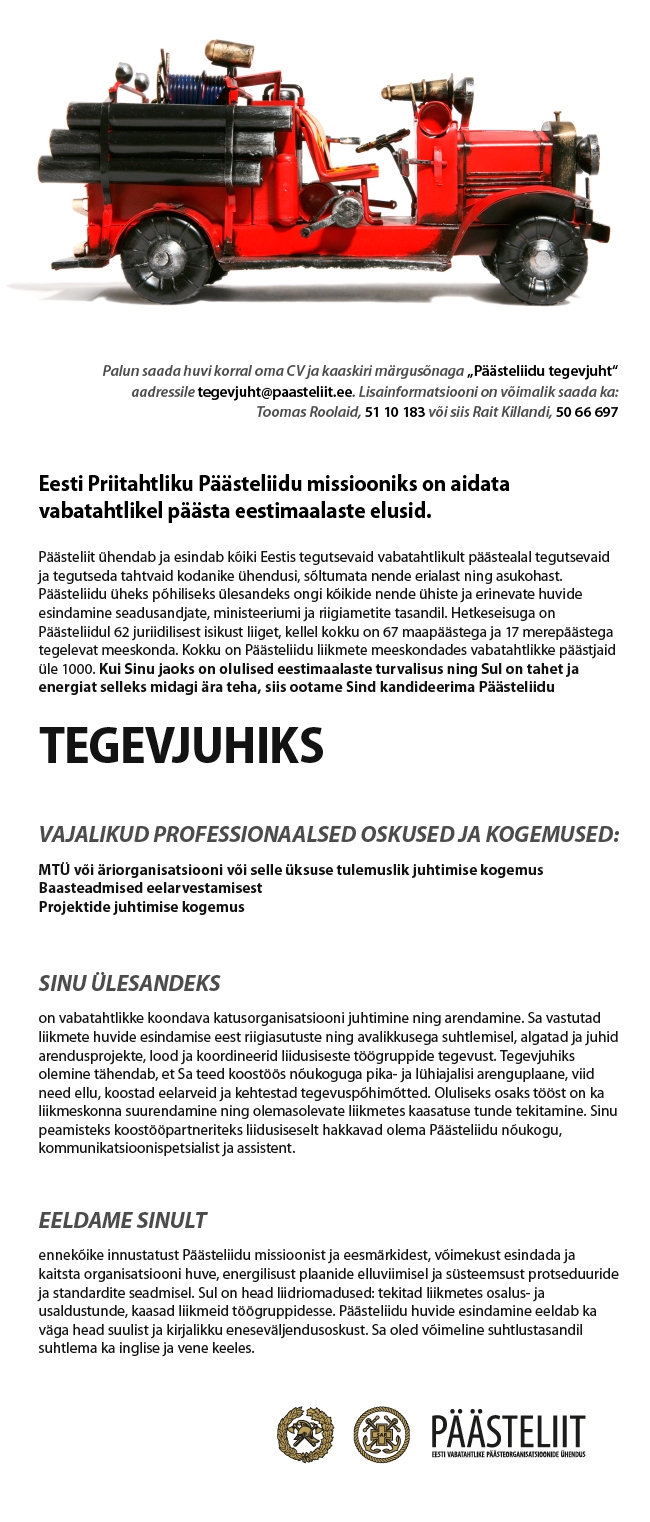 Eesti Priitahtlik Päästeliit TEGEVJUHT