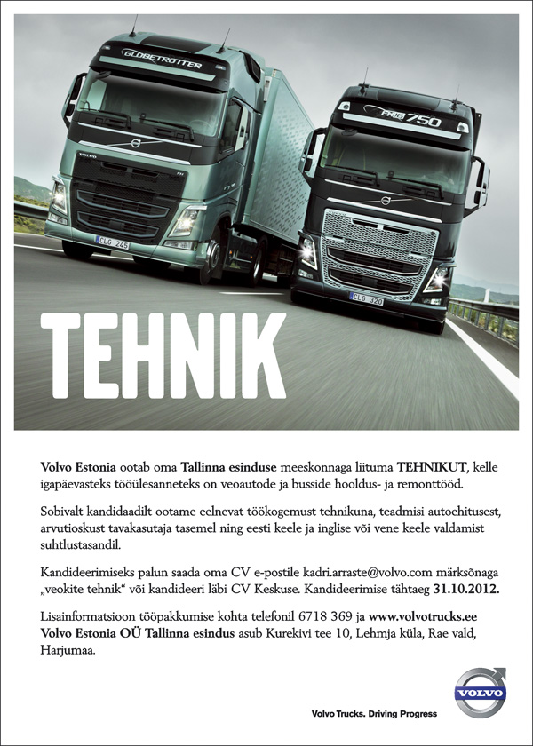 Volvo Estonia OÜ Tehnik