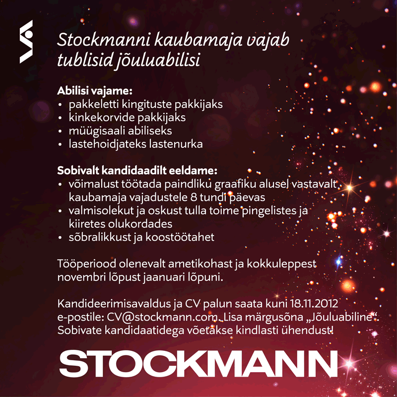 Stockmann AS Jõuluabiline