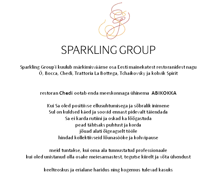 Sparkling Group OÜ Abikokk