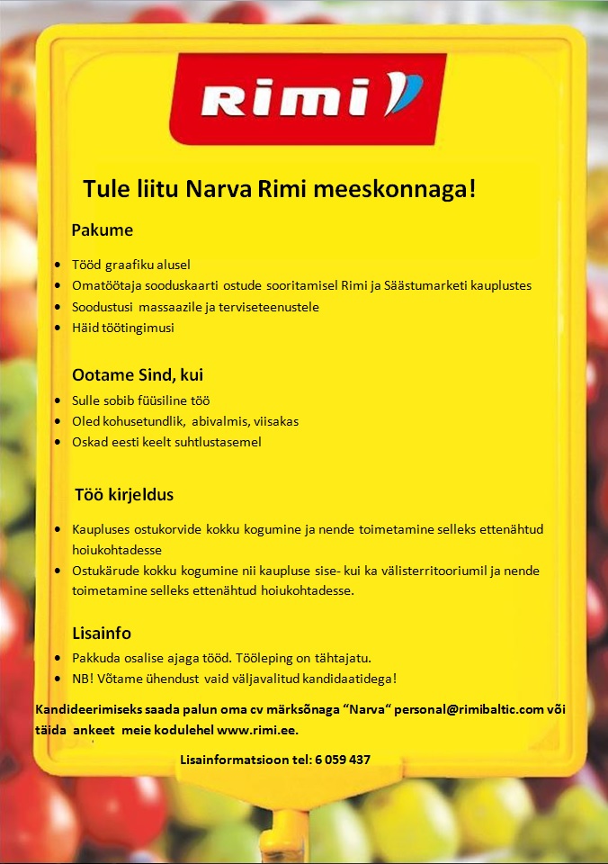 Rimi Eesti Food AS Kärupaigaldaja (Narva Rimi Hüpermarket)
