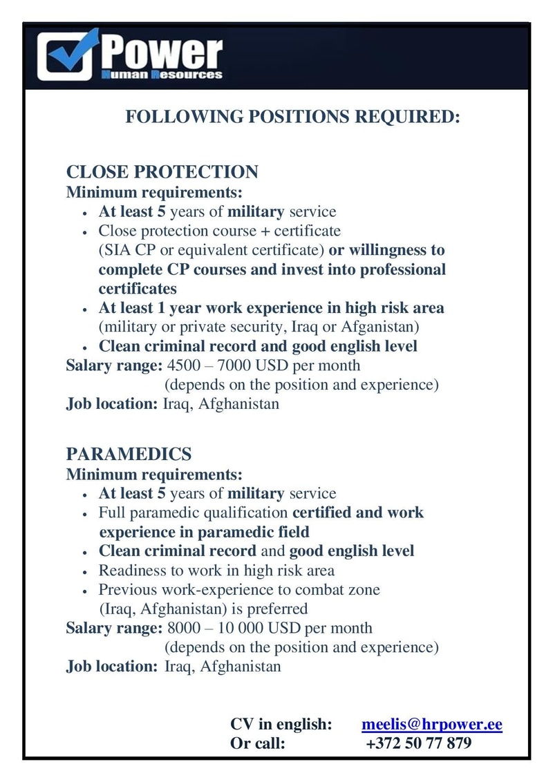 HR Power LLC Close Protection/Paramedics