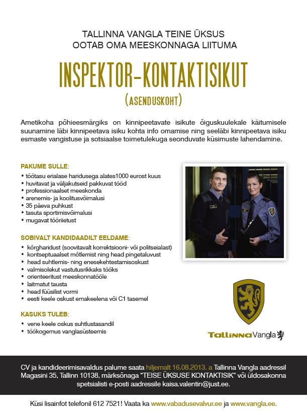 Tallinna Vangla Inspektor-kontaktisik (asenduskoht)