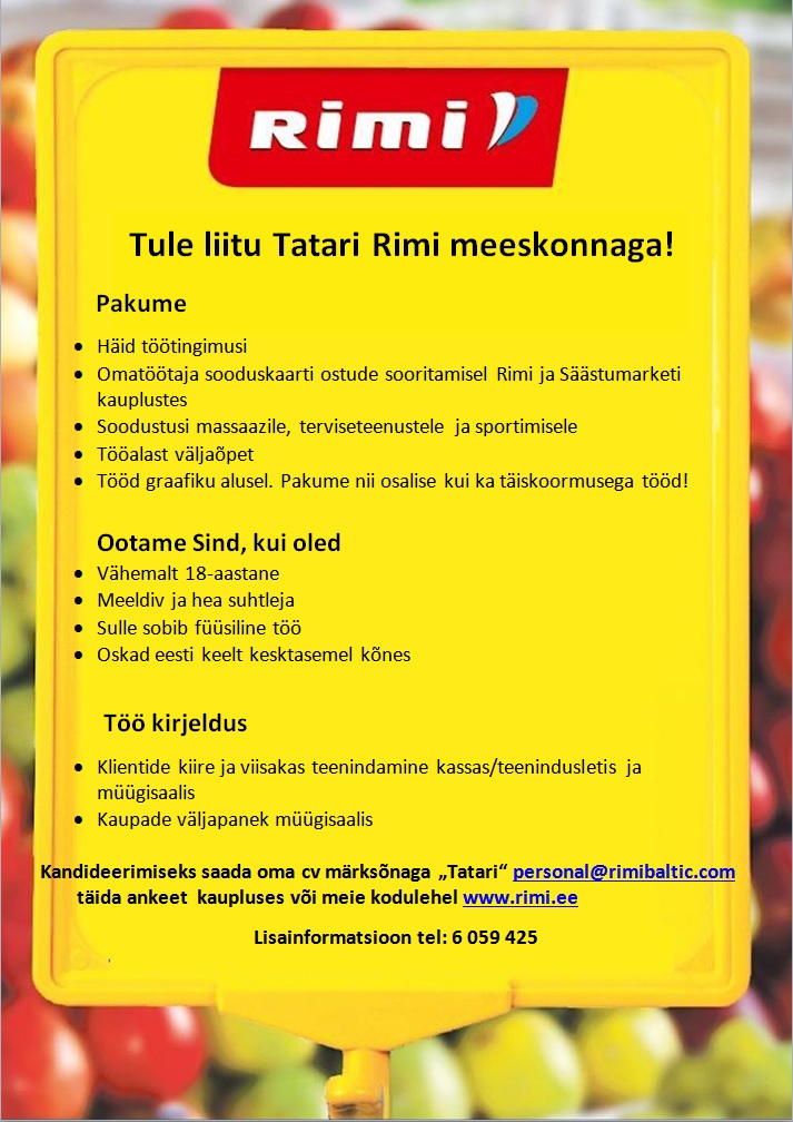 Rimi Eesti Food AS Teenindajad (Tatari Rimi Supermarket)