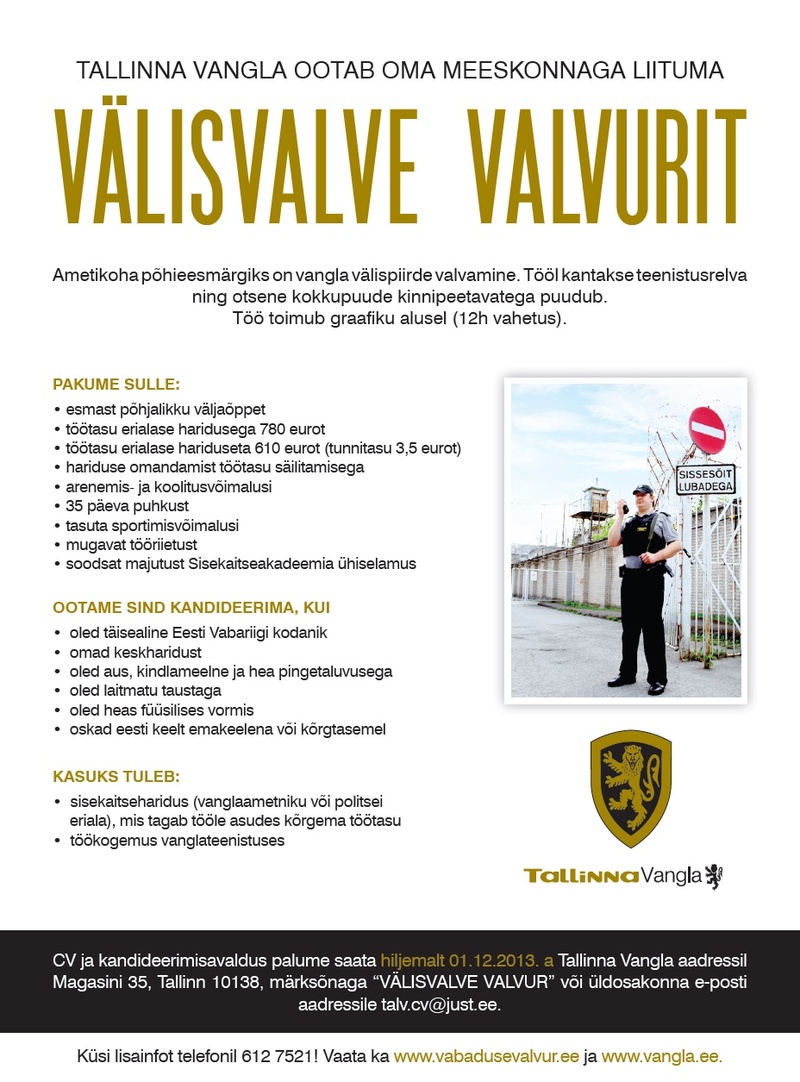 Tallinna Vangla Välisvalve valvur