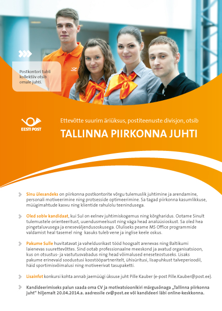 Eesti Post AS Jaeäri üksuse Tallinna piirkonna juht