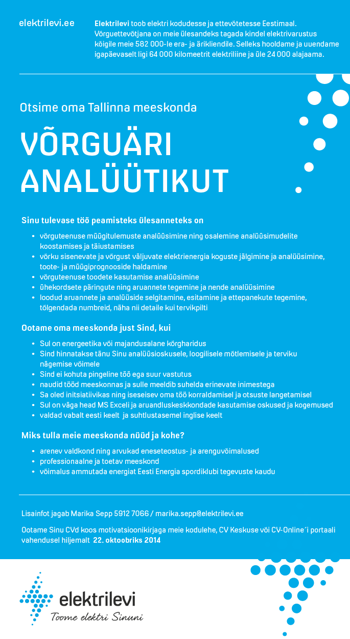 Eesti Energia VÕRGUÄRI ANALÜÜTIK