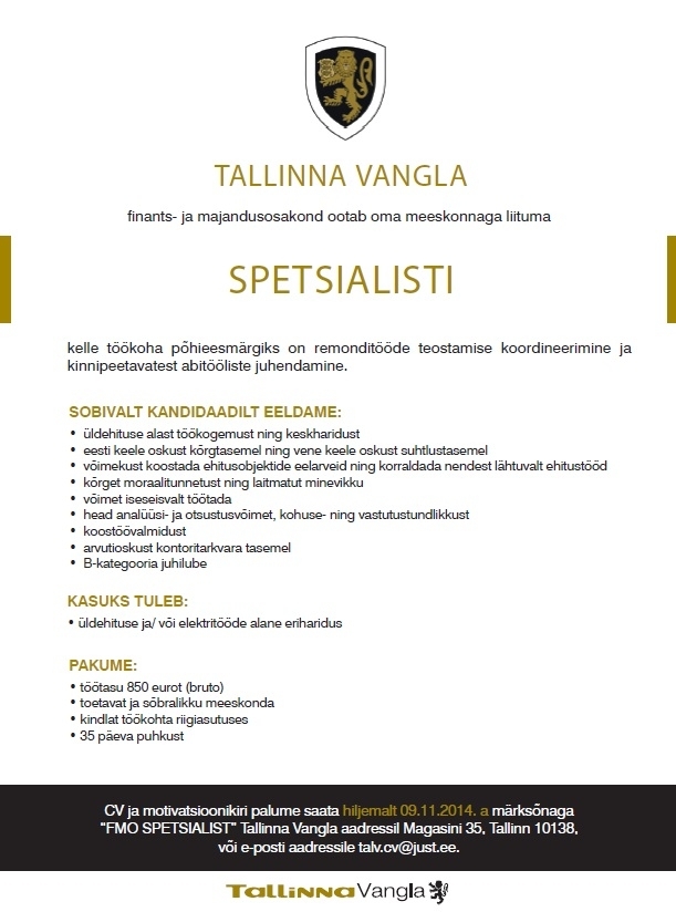 Tallinna Vangla Spetsialist