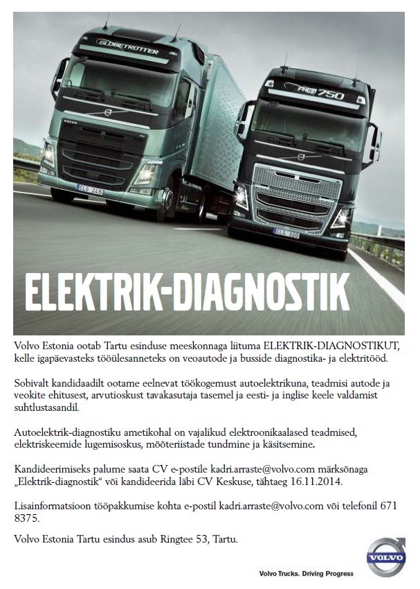 Volvo Estonia OÜ Autoelektrik-diagnostik