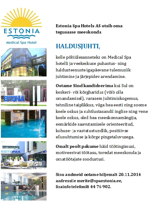 Estonia Spa Hotels AS Haldusjuht