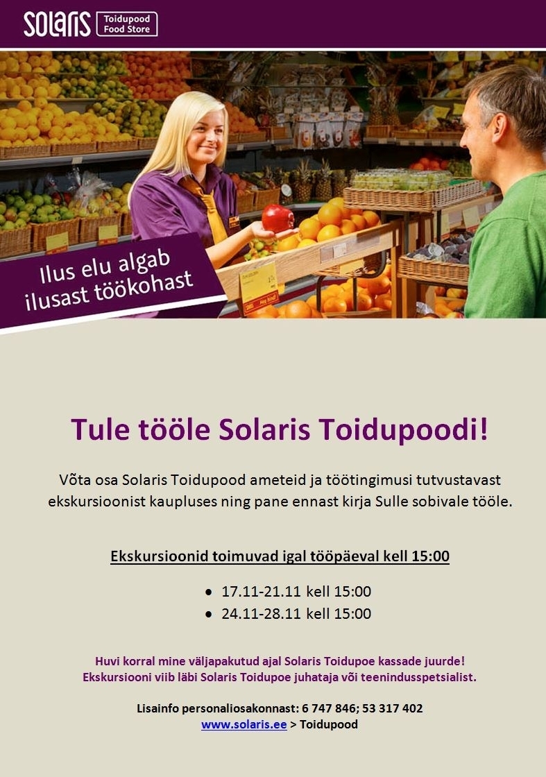 Abc Supermarkets AS EKSKURSIOONID Solaris Toidupoes