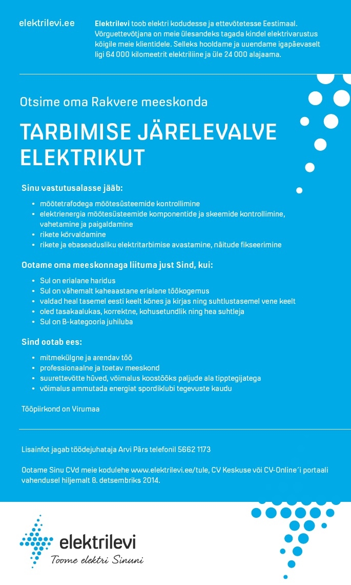 Eesti Energia TARBIMISE JÄRELVALVE ELEKTRIK