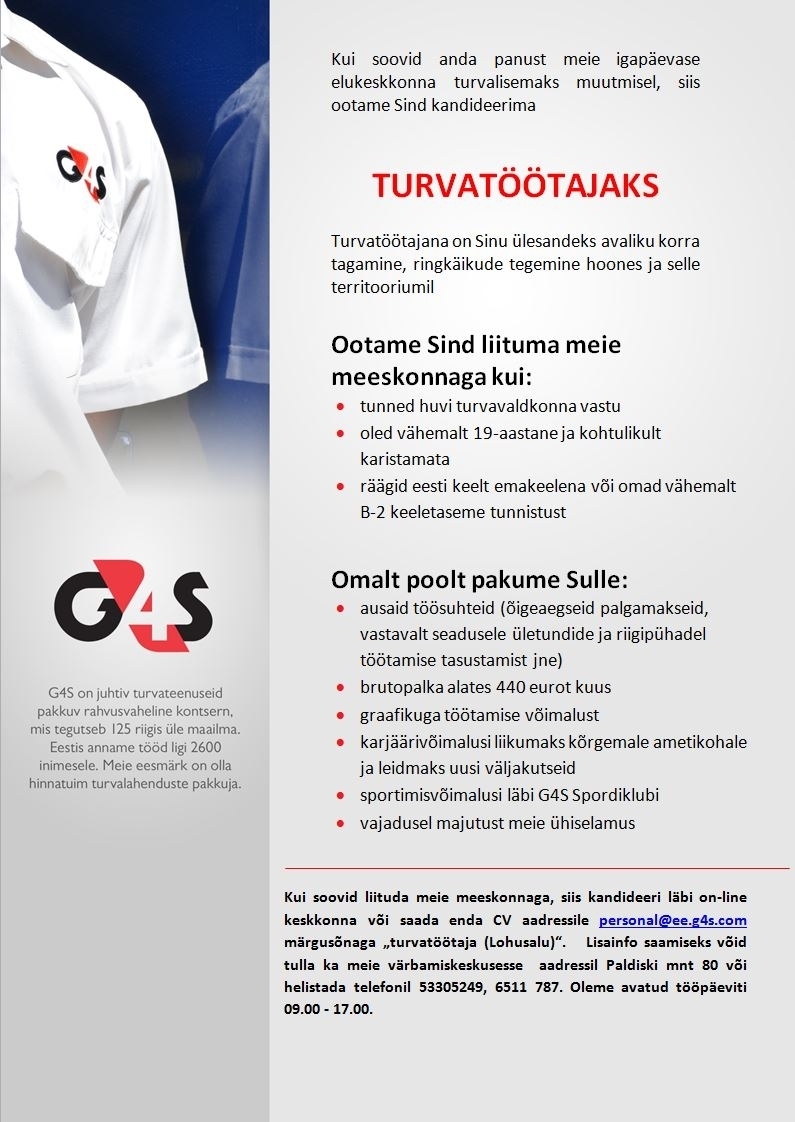 AS G4S Eesti Turvatöötaja (Lohusalu)